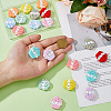 20Pcs 10 Colors Cup Cake Food Grade Eco-Friendly Silicone Beads SIL-DC0001-71-3