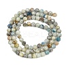 Natural Blue Azurite in Calcite Beads Strands G-P618-4mm-01-3