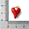 Brass Red Enamel Charms KK-Z102-23G-02-3