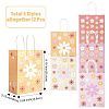 12Pcs 5 Colors Rectangle with Sunflower Pattern Paper Gift Bags CARB-FS0001-06-4
