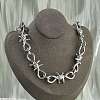 304 Stainless Steel Barb Wire Link Chain Necklaces for Women Men NJEW-A043-04P-1