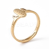 Ion Plating(IP) 201 Stainless Steel Cactus Adjustable Ring for Women LS-RJEW-K238-03G-3
