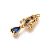 Brass Micro Pave Cubic Zirconia Pendants KK-K378-65G-02-2