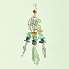 Chakra Natural & Synthetic Gemstone Chips & Alloy Pendant Decorations HJEW-FS00024-7