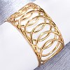 Europe and America Style 304 Stainless Steel Cuff Bangles for Women BJEW-D306-03G-4