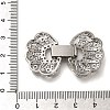 Rack Plating Flower Brass Micro Pave Clear Cubic Zirconia Fold Over Clasps KK-H512-06P-3