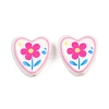 Floral Printed Porcelain Beads PORC-A033-01E-1