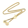 Ion Plating(IP) 304 Stainless Steel Blue Enamel Letter & Eye Pendant Wheat Chain Necklaces STAS-Z102-01G-A-2