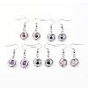 Natural Gemstone and Tibetan Style Alloy Beads Dangle Earrings EJEW-JE02455-1