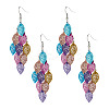 2 Pairs 430 Stainless Steel Leaf Dangle Earrings EJEW-TA0001-83B-2