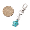 Sea Turtle Synthetic Howlite & Turquoise Pendant Decorations HJEW-JM02381-3