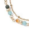 Natural Agate Round Beads Multi-strand Bracelets BJEW-JB12468-02-3
