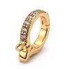 Brass Micro Pave Clear Cubic Zirconia Hoop Earring Findings LS-ZIRC-I054-10G-1