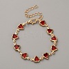 Alloy Rhinestone Link Chain Bracelets for Women BJEW-WH0023-65-1