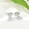 Tarnish Resistant 304 Stainless Steel Puppy Stud Earrings EJEW-F227-05P-1