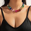 Alloy Colorful Rhinestone Cup Chain Necklaces for Women FS-WG72CA4-03-2