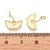 925 Sterling Silver Micro Pave Clear Cubic Zirconia Textured Leaf Charms STER-T008-52G-3