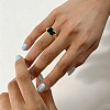 304 Stainless Steel Pave Single Cubic Zirconia Finger Rings for Women SA-CBAABBA-08B-G-1