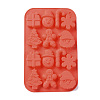 Christmas Theme Candy Cane/Snowman/Snowflake Cake Decoration Food Grade Silicone Molds LS-DIY-E067-05-2