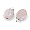 Natural Rose Quartz Oval Pendants G-C102-07P-02-2