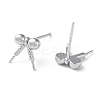 Rhodium Plated 925 Sterling Silver Stud Earring Findings STER-M115-02P-2