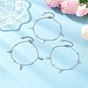 3Pcs 3 Styles 304 Stainless Steel Cross Link Chain Anklets AJEW-AN00739-1