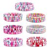 Handmade Polymer Clay Heishi Surfer Stretch Bracelets Set BJEW-SW00099-06-1