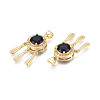 Brass Micro Pave Clear Cubic Zirconia Pendants ZIRC-N039-212-4