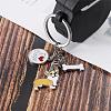 WEWAYSMILE 2 pcs Dog Keychain Car Keychain Pet Pendant Key-Ring Lovely Dog Key-ring Portable Metal Keychain Gift for Pet Lover Birthday Puppy Theme Party Supplies (Yellow Corgi) JX789A-4