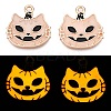 Halloween Theme Rack Plating Luminous Alloy Enamel Pendants ENAM-N056-239G-1