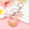 Resin & Acrylic & Faux Suede Tassel Keychain KEYC-YW00123-10-1
