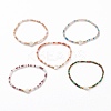 Faceted Rondelle Glass Beads Stretch Bracelets BJEW-JB05793-1