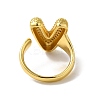 Letter Brass Micro Pave Clear Cubic Zirconia Open Cuff Ring for Women RJEW-N046-03V-G-3