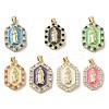 Rack Plating Brass Enamel Cubic Zirconia Pendants KK-S366-04G-1