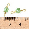 Glass Faceted Cube Connector Charms KK-C097-10G-01-3