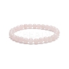5Pcs 5 Style Natural Rose Quartz & Brass Beaded Stretch Bracelets Set BJEW-JB08870-02-6