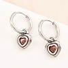 316 Surgical Stainless Heart Hoop Earrings EJEW-C160-16-4