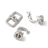 Brass Pave Clear Cubic Zirconia Fold Over Clasps KK-M320-16P-2