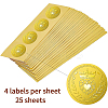 Plastic Self Adhesive Gold Foil Embossed Stickers DIY-WH0211-189-3