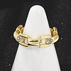 Brass Micro Pave Cubic Zirconia Open Cuff Ring for Women RJEW-F177-03GP-09-3