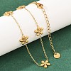 Flower 304 Stainless Steel Rhinestone Necklaces & Stud Earrings Sets for Women SJEW-K003-02G-2