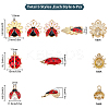 30Pcs 5 Style Alloy Enamel Pendants FIND-SC0003-07-2
