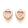 Brass Micro Pave Cubic Zirconia Charms KK-N275-13B-G-1