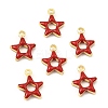 Brass Enamel Charms KK-K337-11G-2