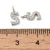 Initial Letter Brass Micro Pave Cubic Zirconia Pendants ZIRC-F008-S-3