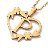PVD Vacuum Plating 201 Stainless Steel Pendant Necklaces NJEW-R267-02P-G-4