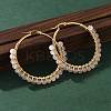 Beaded Hoop Earrings X-EJEW-JE03830-03-3