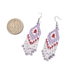 Natural Amethyst Rhombus Dangle Earrings EJEW-MZ00567-05-4