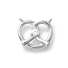 925 Sterling Silver Pave Clear Cubic Zirconia Heart Charms STER-P067-03P-1