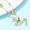 304 Stainless Steel & Synthetic Stone Daisy Flower Chain Anklets for Women LS-AJEW-B031-01G-01-3